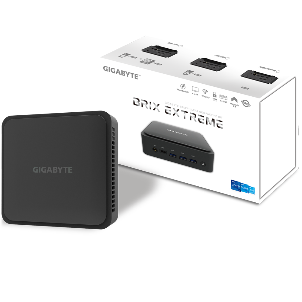 GIGABYTE BRIX GB-BEi5-1240-BWUS Intel i5-1240P, Wifi 6E ,1x m.2 slot , Barebone  No RAM,No Storage, No OS