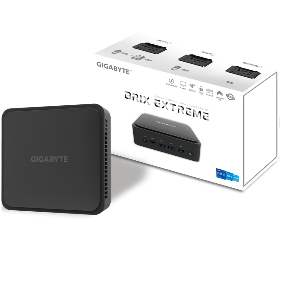 GIGABYTE BRIX GB-BEi7-1260-BWUS Intel i7-1260P, Wifi 6E ,1x m.2 slot , Barebone  No RAM,No Storage, No OS