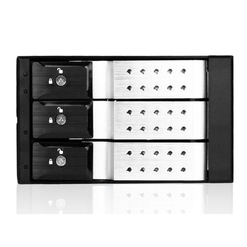 iStarUSA BPN-DE230SS-SILVER 2x5.25 to 3x3.5 SAS Cage Silver