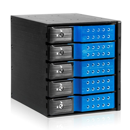 iStarUSA BPN-DE350SS-BLUE 3x5.25 to 5x3.5 Trayless Blue
