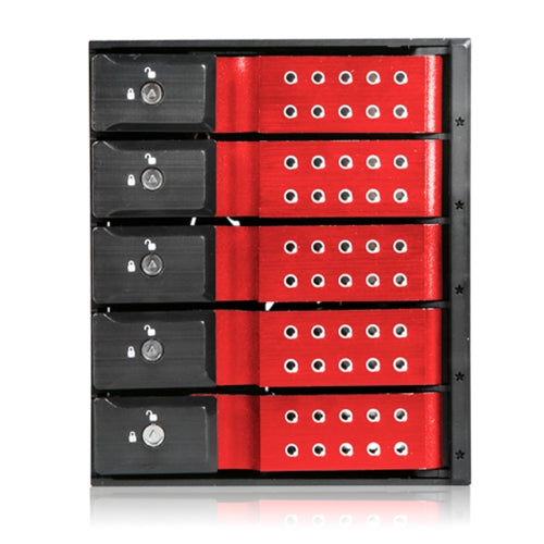 iStarUSA BPN-DE350SS-RED 3x5.25 to 5x3.5 Trayless Red