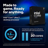 Intel Core Ultra 7 Processors 20-Core 3.9GHz LGA1851 125W Desktop CPU BX80768265K