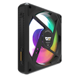 darkFlash G24, Single 120mm Magnetic ARGB PWM Case Reverse Fans, FDB Bearing, Magnetic Splice Design, Up to 2000RPM (No Cables Included) - Black