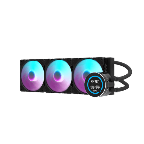 darkFlash DF-DH360D-BK DH360D, 360mm AIO Liquid CPU Cooler w/ Display Screen, ARGB PWM Fans, Intel & AMD Support - Black