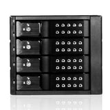 iStarUSA BPN-DE340SS-BLACK 3x5.25 to 4x3.5 SAS Trayless Hot-Swap Black