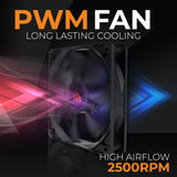 AAAwave 120 mm Double ball bearing PWM Daisy Chain 2500 RPM Powerful Cooling Fan AF12025-4P-B