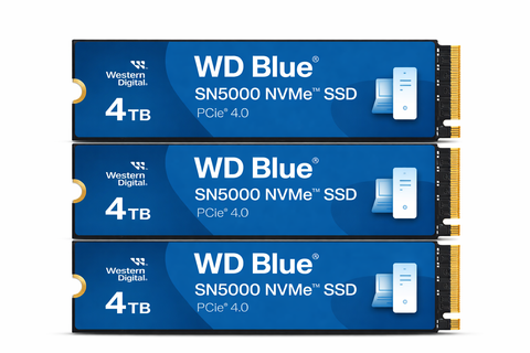 WD 4TB WD Blue SN5000 NVMe Internal Solid State Drive SSD - PCIe Gen 4.0, M.2 2280, Up to 5,500 MB/s (Pack of 3)