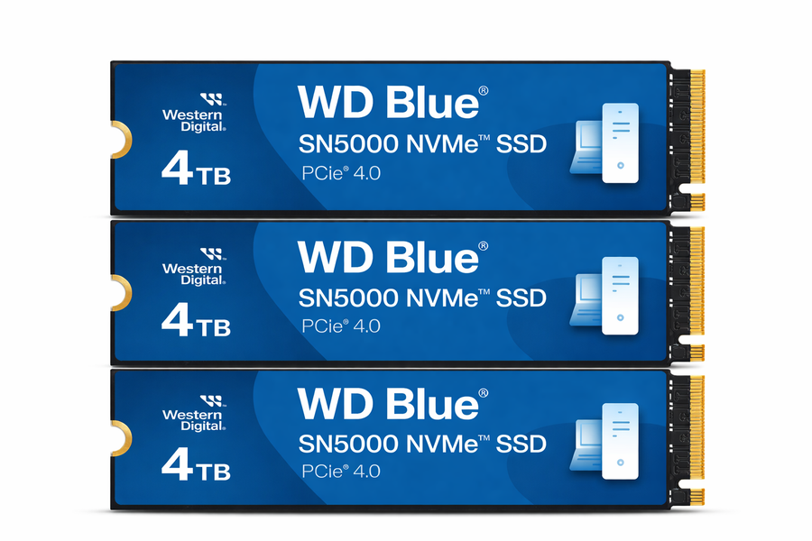WD 4TB WD Blue SN5000 NVMe Internal Solid State Drive SSD - PCIe Gen 4.0, M.2 2280, Up to 5,500 MB/s (Pack of 3)