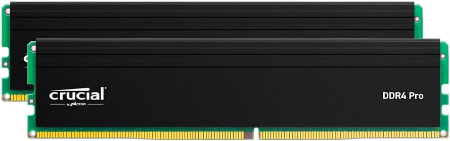 Crucial CP2K32G4DFRA32A Pro 64GB DDR4 RAM Kit (2x32GB), 3200MHz (or 3000MHz or 2666MHz) Desktop Memory