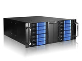 iStarUSA 4U 10-Bay Stylish Storage Server Rackmount 12x3.5" Trayless Hotswap Chassis D410-DE12BL