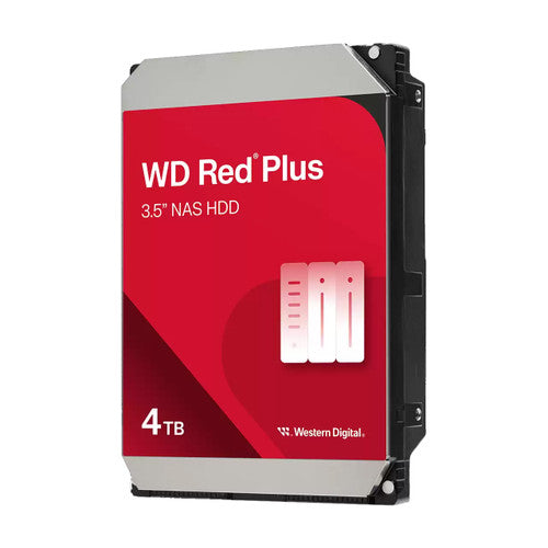 Western Digital 4TB WD Red Plus NAS Internal Hard Drive HDD - 5400 RPM, SATA 6 Gb/s, CMR, 256 MB Cache, 3.5" WD40EFPX