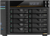 Asustor Lockerstor 10 Gen3 10 Bay NAS, Quad-Core 2.3GHz CPU, 2x10GbE Ports,16G ECC DDR5, 4x M.2 SSD Slots (Diskless) AS6810T