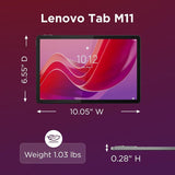 Lenovo Tab M11, 11” Display, MediaTek Helio G88, 4GB RAM, 64GB SSD, 1920x1200 px, 10h Battery, Comes with Pen, Luna Grey ZADA0204US