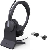 Yealink 1208701 BH70 Dual with Stand  Wireless Headset with Mic for Work, Bluetooth Headphone Teams Certified USB C/A