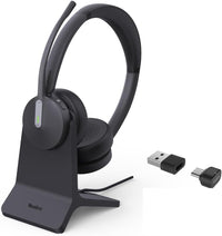 Yealink 1208701 BH70 Dual with Stand  Wireless Headset with Mic for Work, Bluetooth Headphone Teams Certified USB C/A