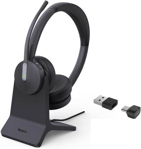Yealink 1208701 BH70 Dual with Stand  Wireless Headset with Mic for Work, Bluetooth Headphone Teams Certified USB C/A