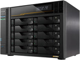 Asustor Lockerstor 10 Gen3 10 Bay NAS, Quad-Core 2.3GHz CPU, 2x10GbE Ports,16G ECC DDR5, 4x M.2 SSD Slots (Diskless) AS6810T