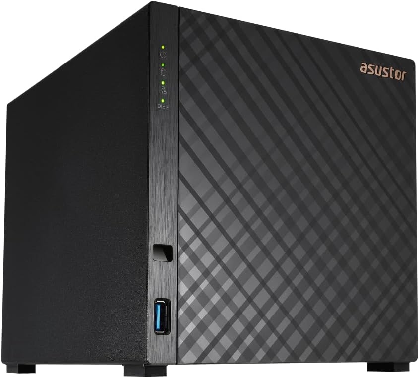Asustor AS1204T Drivestor 4 Gen 2 ,4 Bay NAS, Quad-Core 1.7GHz CPU, 2.5GbE Port, 1GB DDR4, Three USB 3.0 (Diskless)