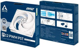 AAAwave 12GPU The Sluice V2 Mining Frame (White) and PCIe Riser V011 Pro (12pcs) with  8 pack of  P12 PWM 120 mm Fans (White)