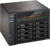 Asustor Lockerstor 8 Gen3 8 Bay NAS, Quad-Core 2.3GHz CPU,2x 10GbE Ports,16G ECC DDR5,4x M.2 SSD Slots (Diskless) AS6808T