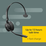 Jabra Engage 65 SE Wireless Headset, Single-Ear (Mono), Advanced Noise-Cancelling Microphone - Black 9653-553-125