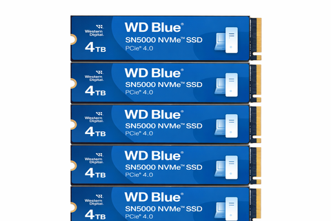WD 4TB WD Blue SN5000 NVMe Internal Solid State Drive SSD - PCIe Gen 4.0, M.2 2280, Up to 5,500 MB/s (Pack of 5)