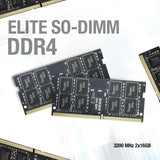 TEAMGROUP TED416G3200C22-S01  Elite DDR4 16GB Single 3200MHz PC4-25600 CL22 SODIMM 260-Pin Memory Module Ram
