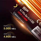 Silicon Power 2TB UD90 NVMe 4.0 Gen4 PCIe M.2 SSD R/W up to 5,000/4,800 MB/s SP02KGBP44UD9005