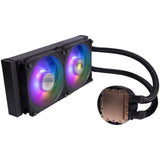 Cooler Master MasterLiquid PL240 FLUX AIO CPU Liquid Cooler, Gen2 ARGB 240mm 120 PWM Fans (Black) MLY-D24M-A23PZ-R1