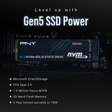 PNY M280CS2150-1TB-TB CS2150 1TB Gen5 PCIe NVMe M.2 2280 3D NAND SSD ,Up to 10,200/8,300 MBs -Internal Solid-State Drive