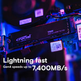 Crucial T500 500GB Gen4 NVMe M.2 Internal Gaming SSD, Up to 7200MB/s, Laptop & Desktop Compatible CT500T500SSD8