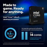 Intel BX80768245K Core Ultra 5 Desktop Processor 245K 14 cores (6 P-cores + 8 E-cores) up to 5.2 GHz