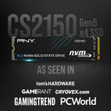 PNY M280CS2150-1TB-TB CS2150 1TB Gen5 PCIe NVMe M.2 2280 3D NAND SSD ,Up to 10,200/8,300 MBs -Internal Solid-State Drive