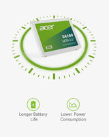 Acer SA100 480GB SATA III 2.5 Inch Internal SSD - 6 Gb/s, 3D NAND Solid State Hard Drive Up to 560 MB/s (BL.9BWWA.103)