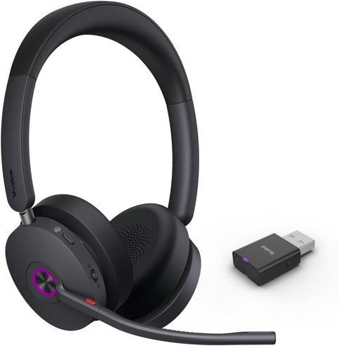 Yealink 1208714 WH68 Hybrid DECT&Bluetooth Wireless Headset Active Noise Cancellation Dual Ear Zoom, Teams Certified