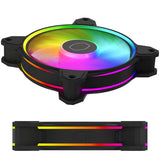 Cooler Master MasterFan MF140 Halo², Duo Ring ARGB Gen2 LED140mm PWM, Hybrid Frame Case fan, Liquid-Black MFL-B4DN-16NP2-R2