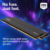 Crucial CP2K16G60C48U5 Pro 32GB DDR5 RAM Kit (2x16GB), 6000MHz Desktop Memory UDIMM 288-pin