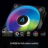 ARCTIC ACFAN00257A P14 PWM PST A-RGB 0dB (3 Pack) 140mm PWM PST Case fan, Optimised for Static Pressure,1900 RPM-Black