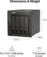QNAP TS-453E-8G-US 4-Bay NAS  Intel Celeron 4-Core J6412, onboard 8GB RAM, 2 x 2.5GbE,2 x M.2 PCIe Gen 3 Slots