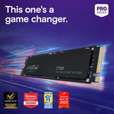Crucial T700 1TB PCIe 5.0 x4 M.2 SSD, up to 11700 MB/s Internal Solid State Drive CT1000T700SSD3