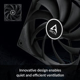 Arctic ACFAN00250A F12 PWM PST 120mm 1350RPM Case Fan quiet motor - Black (Pack of 5)