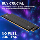 Crucial CP2K16G56C46U5 Pro 32GB DDR5 RAM Kit (2x16GB),5600MHz (or 5200MHz or 4800MHz) Desktop Memory UDIMM 288-pin - Black