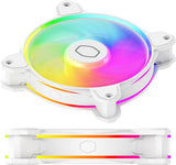 Cooler Master MasterFan MF140 Halo², Duo-Ring ARGB Gen2 LED140mm PWM, Hybrid Frame Case fan, Liquid-White MFL-B4DW-16NP2-R2