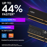 Crucial CP2K16G56C46U5 Pro 32GB DDR5 RAM Kit (2x16GB),5600MHz (or 5200MHz or 4800MHz) Desktop Memory UDIMM 288-pin - Black