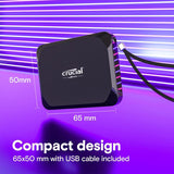 Crucial X9 1TB Portable SSD USB 3.2 External Solid State Drive, Up to 1050MB/s Read, PC and Mac, Lightweight CT1000X9SSD9