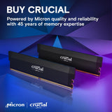 Crucial CP2K16G60C36U5B Pro 32GB DDR5 RAM Kit (2x16GB),CL36 6000MHz, Overclocking Desktop Gaming Memory, Black
