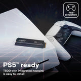 Crucial T500 GEN4 SSD M.2 2280 4TB PCIe 4.0 NVMe 3D NAND TLC, Up to 7000MB/s, Internal SSD with Heatsink CT4000T500SSD5