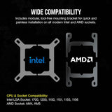 Corsair CW-9061001-WW iCUE Link H100i Liquid CPU Cooler 240mm AIO QX120 RGB Fans Fits Intel LGA 1700, AMD AM5 - Black