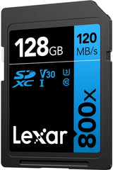 Lexar LSD0800128G-BNNNU High-Performance 800x 128GB  SDXC UHS-I Cards, Up to 120MB/s Read, for Point-and-Shoot Cameras