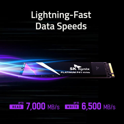 SK Hynix Platinum P41 500GB PCIe NVMe Gen4 M.2 2280 Internal Gaming SSD, Up to 7,000MB/S, Solid State Drive SHPP41-500GM-2